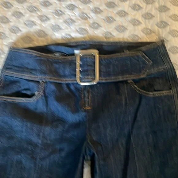Topshop Y2K buckle flare jeans in indigo, size 30” waist - Picture 7 of 11
